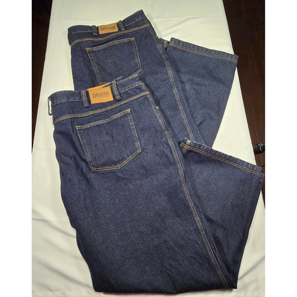 NWOT Duluth Trading Men 50x30 Ballroom Blue‎ Denim Relaxed Fit Work Jeans 86069